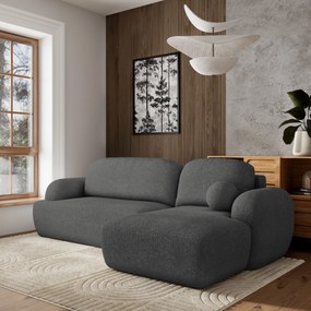 Masseno Narożnik MODENZA z funkcją spania i pojemnikiem na pościel Narozniki L, Rozkładana sofa - Szary, NOW OR NEVER 92