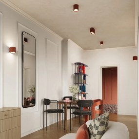 Plafon dwupunktowy AURA 2 ochra czerwona GU10 ryflowany SOLLUX  LIGHTING