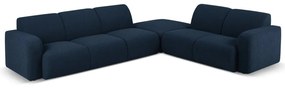 Ciemnoniebieski narożnik z materiału bouclé (prawostronny) Molino – Micadoni Home
