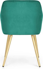 Zestaw 2 zielonych krzeseł na złotej podstawie - Terviso 3X