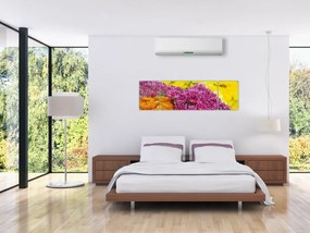 Obraz różowego kwiatu (170x50 cm)