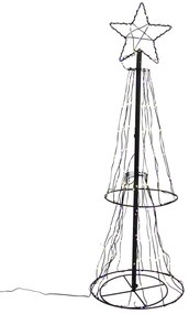 Zewnetrzna Świąteczna lampa podłogowa czarna choinka 150 cm z LED RGB z timerem IP44 - Ugoku Oswietlenie zewnetrzne