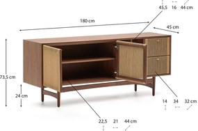 Brązowa niska komoda w dekorze orzecha 180x73 cm Elan – Kave Home