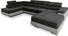 Masseno Narożnik CASONE z funkcją spania i pojemnikiem na pościel, Rozkładana sofa - Czarny, MONOLITH 95 + MONOLITH 84