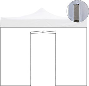 Markiza boczna 3x2m, biała, wodoodporna, z drzwiami zwijanymi do altany składanej 3x3m