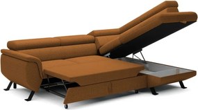 Narożnik RAVEN L Prawostronny wolnostojący z funkcją spania tkanina ARAGON 56 Brązowy WERSAL