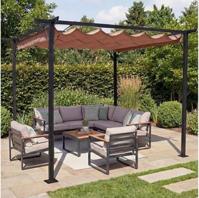 Pergola MCW-C42,  3,5x3,5m brązowo-granatowy