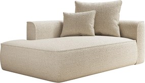 Szezląg lewostronny z tkaniny szenilowej beżowej PINATA