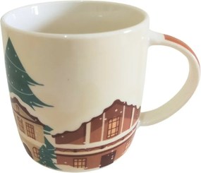 Home Elements Kubek porcelanowy z designem świątecznym Miasto 300 ml w pudełku upominkowym