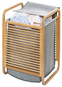Kosz na pranie z bambusową konstrukcją Wenko Bamboo, 43 l