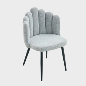 Krzesło LUXE w tkaninie Bouclé szare HOMLA