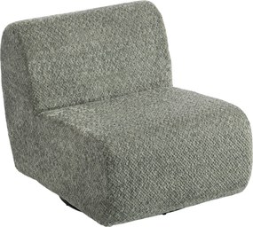 HOMCOM Fotel obrotowy lounge w stylu Chenille, szerokie siedzisko, do salonu i sypialni, Szary | Aosom PL