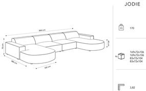 Beżowy narożnik (w kształcie litery "U") z materiału bouclé Jodie – Micadoni Home