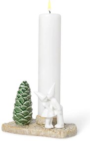 Świąteczny kamionkowy świecznik Kähler Design Christmas Kiss, dł. 17 cm
