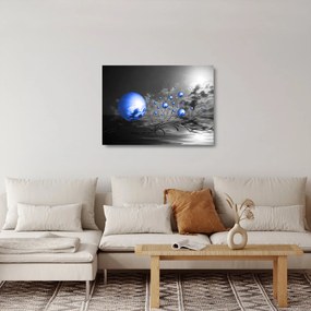 Obraz na szkle - ciemnoniebieskie kule (70x50 cm)