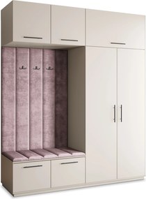 Masseno Garderoba REMA 200/240/60 cm Nowoczesna Szafa do Przedpokoju Kaszmir, MONOLITH 62 (Wrzosowy)