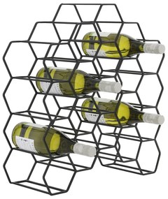 Czarny metalowy regał na wino na 20 butelek Salbris – Light &amp; Living