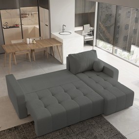Masseno Narożnik VOLIRA z funkcją spania i pojemnikiem na pościel Narozniki L, Rozkładana sofa - Szary, QUELLE 92