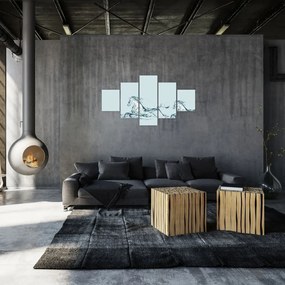 Obraz - Konie z kropli wody (125x70 cm)