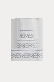 Mały ręcznik VITA 30 x 50 cm Biały / szary haft