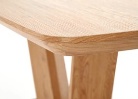 Nowoczesny rozkładany stół Black 160-220|90 z blatem MDF lakierowany w kolorze złoty dąb i czarną podstawą