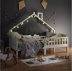 Łóżko domowe biały 208x93x155 noemi