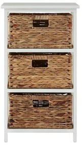 Biały/naturalny regał łazienkowy z litego drewna paulowni 41x70 cm Padstow – Premier Housewares