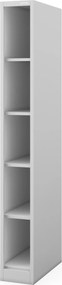 Regał metalowy wąski, archiwizacyjny na dokumenty szary: TIM 250 x 1950 x 600 mm