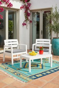 Komplet białych mebli ogrodowych F7-D45