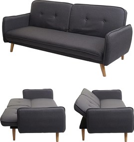 Sofa rozkładana MCW-J18,  antracyt/szary