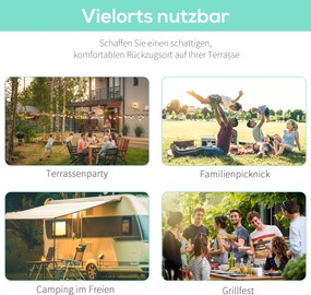 Outsunny Pawilon z rozkładaną częścią dachu, odporny na warunki atmosferyczne, 3 x 2,5 m, ciemnoszary | Aosom PL