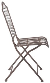 Brązowe metalowe składane krzesło ogrodowe – Esschert Design