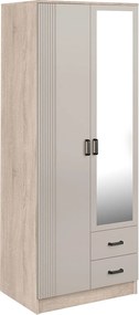 Szafa z lustrem i szufladami dąb sonoma + kaszmir A2-H55