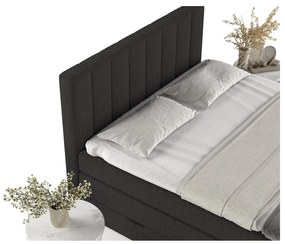 Czarne łóżko boxspring ze schowkiem 200x200 cm Ruby – Maison de Rêve