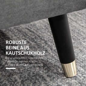 Stołek ławka ze schowkiem tapicerowana ławka skrzynia z siedziskiem drewno kauczukowe grafitowy | Aosom.pl