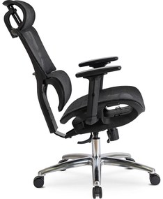 Fotel Biurowy Ergonomiczny Obrotowy ROYAL Czarny Nowoczesny