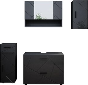 Zestaw mebli łazienkowych antracyt wysoki połysk 80x41x58.6 irma