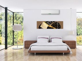 Obraz - Abstrakcja złotobrązowa N⁰1 (170x50 cm)