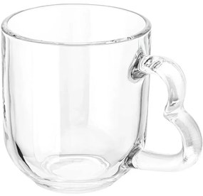 Altom Zestaw szklanych kubków Heart, 310 ml , 6 szt.