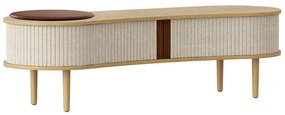 Beżowa szafka pod TV w dekorze dębu 140x40 cm Audacious – UMAGE