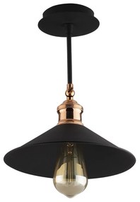 Czarna lampa wisząca z metalowym kloszem ø 24 cm Berceste – Opviq lights