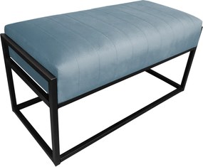 Ławka KAYA tkanina Welur loft ławka metal : Kolor Stelaża - Czarny , Kolor tkaniny - VELVET - BL06, Typ tkaniny - Velvet