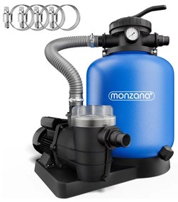 Monzana Filtracja piaskowa do basenu AQUA z filtrem wstępnym 13 200 l/h, niebieska