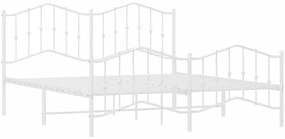 Białe metalowe łózko małżeńskie w stylu loft 160x200 cm - Honta