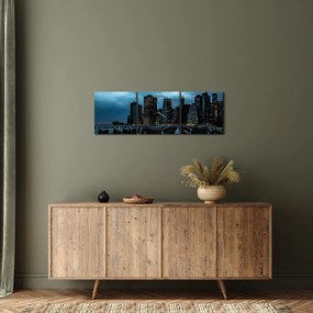 Obraz  - Widok na drapacze chmur Nowego Jorku (z zegarem) (90x30 cm)