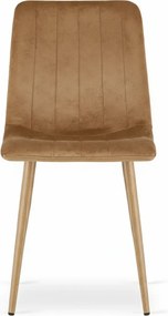 PROMOCJA Brązowe aksamitne krzesło LAVA ALMOND BROWN II. gatunek
