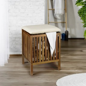 Drewniany kosz na pranie w ciemnym naturalnym kolorze 38 l Fondi – Wenko