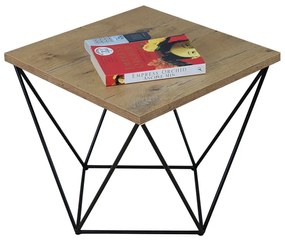 Stolik kawowy w stylu loft  dąb lancelot + czarny - Mokita 5X