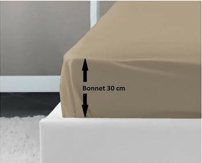 Poszewka na materac 100% bawełny 160x200x30 cm Beżowa - Łóżko dla 2 osób