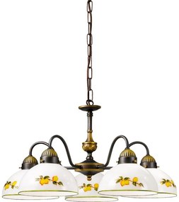 Kolarz 731.85.126 - Żyrandol na łańcuchu NONNA 5xE27/75W/230V cytryny